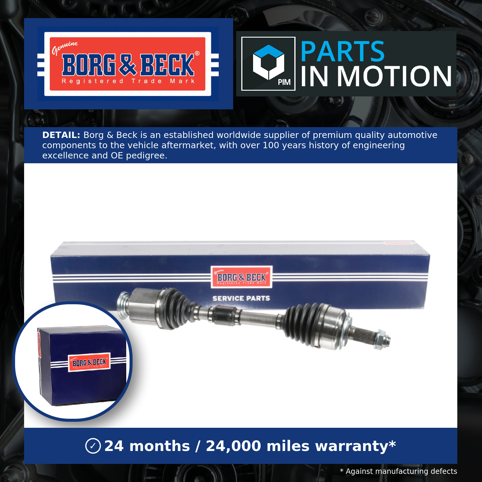 Drive Shaft Front Right BDS1732 Borg & Beck Driveshaft 44305TGLE91 Quality New