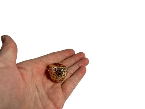 Park Lane Gold Tone Wide Dome Statement Ring Size 8 Openwork Circle Design - Picture 6 of 8