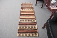 Vintage Rug, 1,9x5,7 ft Runner Rug, Brown Flo...
