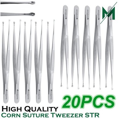 Corn Suture Tweezers Angled Suture Holding Tissue Eyelet Surgical Forceps