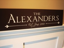 Personalized Carved Wood Family Name Sign With Established Date 8x24