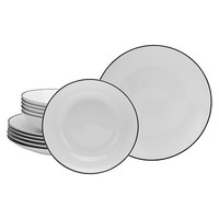 Creatable 13188 Serie Luna Black Line Geschirrset Tafelservice 12 Tlg.