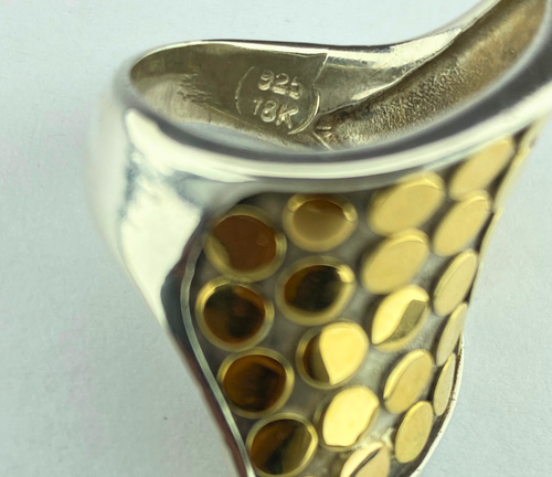 John Hardy Jaisalmer Gold Dot Contour Wrap Ring - Picture 2 of 9