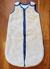 baby deedee SMALL 0-6M Sleep Nest Teddy 2.5 TOG Wearable Blanket, Oatmeal Navy