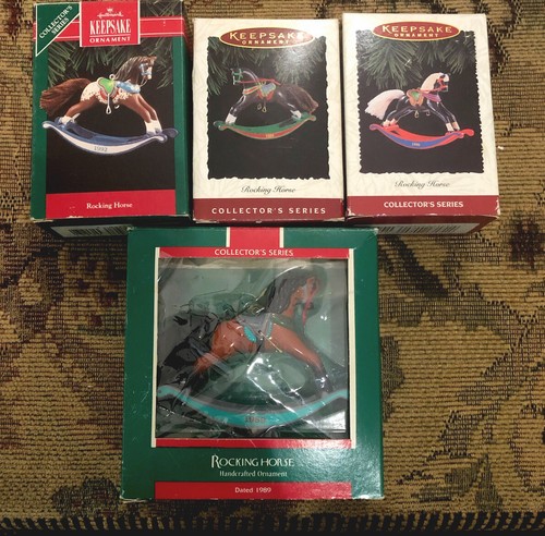 Hallmark Keepsake Ornaments Rocking Horse Series 1989, 1992, 1994, 1995 1996 Box - Picture 2 of 9