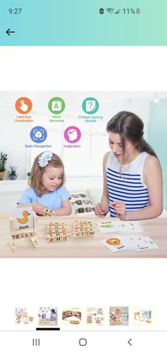 Montessori Toys for Toddlers 2 3 4 Year Old, Wooden Reading Blocks Shelf set - Picture 2 of 6
