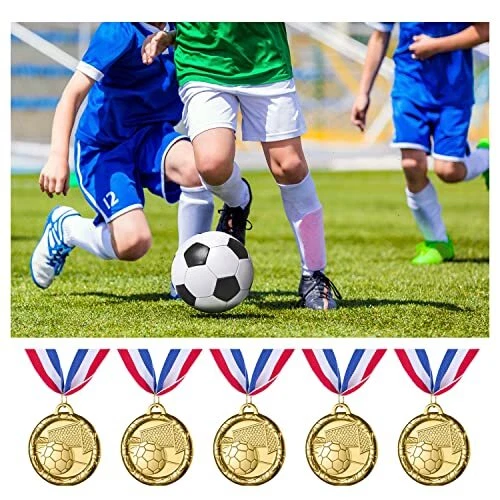 Juego de medallas de fútbol de 12 piezas para premios para niños y adultos, premio de oro Foto 2 de 4