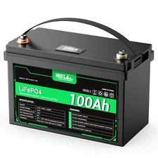 HQST 12V 100Ah Lithium Iron Phosphate LiFePO4 Battery with LED Display