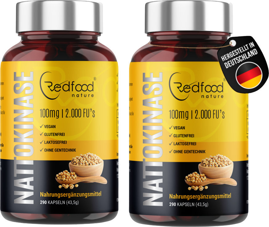 Nattokinase ⭐AKTION⭐ 580 Kapseln Vegan XXL Dose 100mg 2000 FU - Made in DE