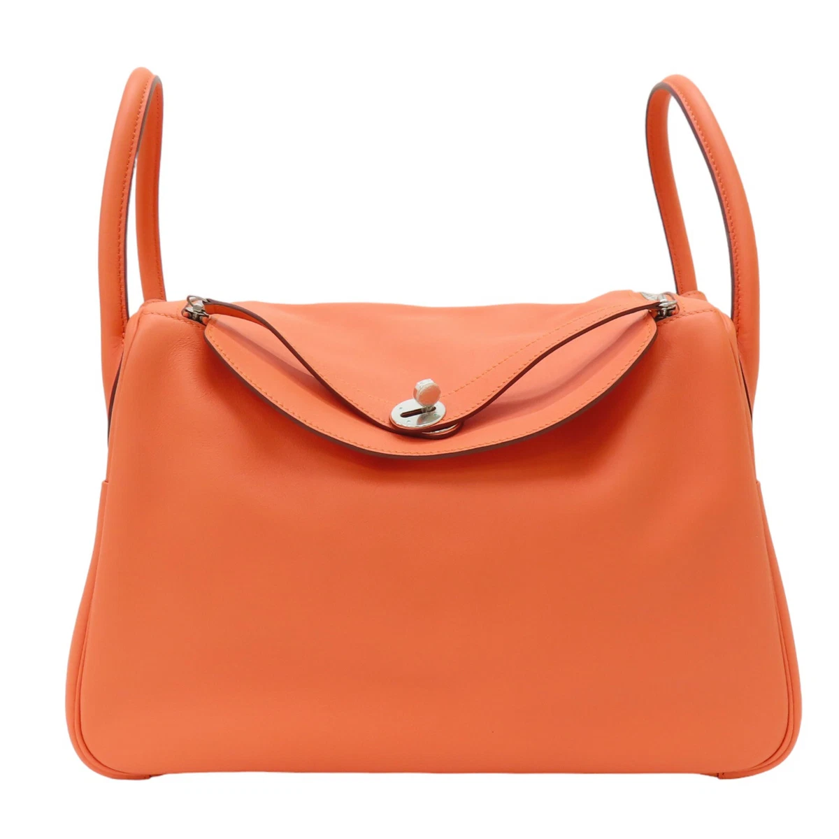 HERMES Lindy 34 Shoulder Handbag Orange Swift Leather eBay