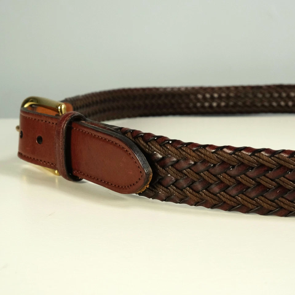 Cinturón de cuero marrón Burberry London - talla 42" - cinturón de cuero trenzado Foto 2 de 4