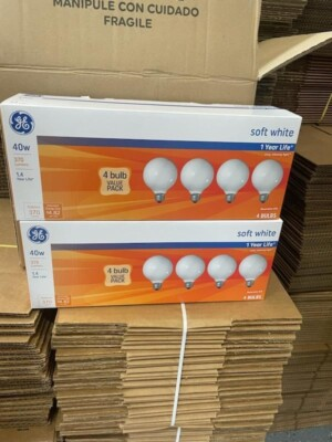 #ad ***LOT OF 8*** GE 40 WATT SOFT WHITE DECORATIVE G25 FROSTED Light Bulbs 40W $15.00