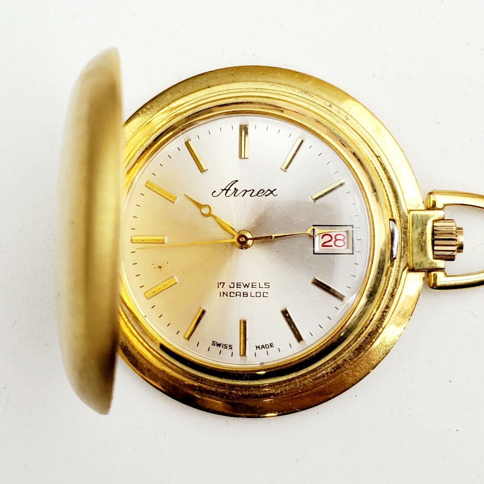 Men Vintage SWISS Gold Filled Pocket Watch ARNEX 17Jewels. Engraved. Manual  Wind