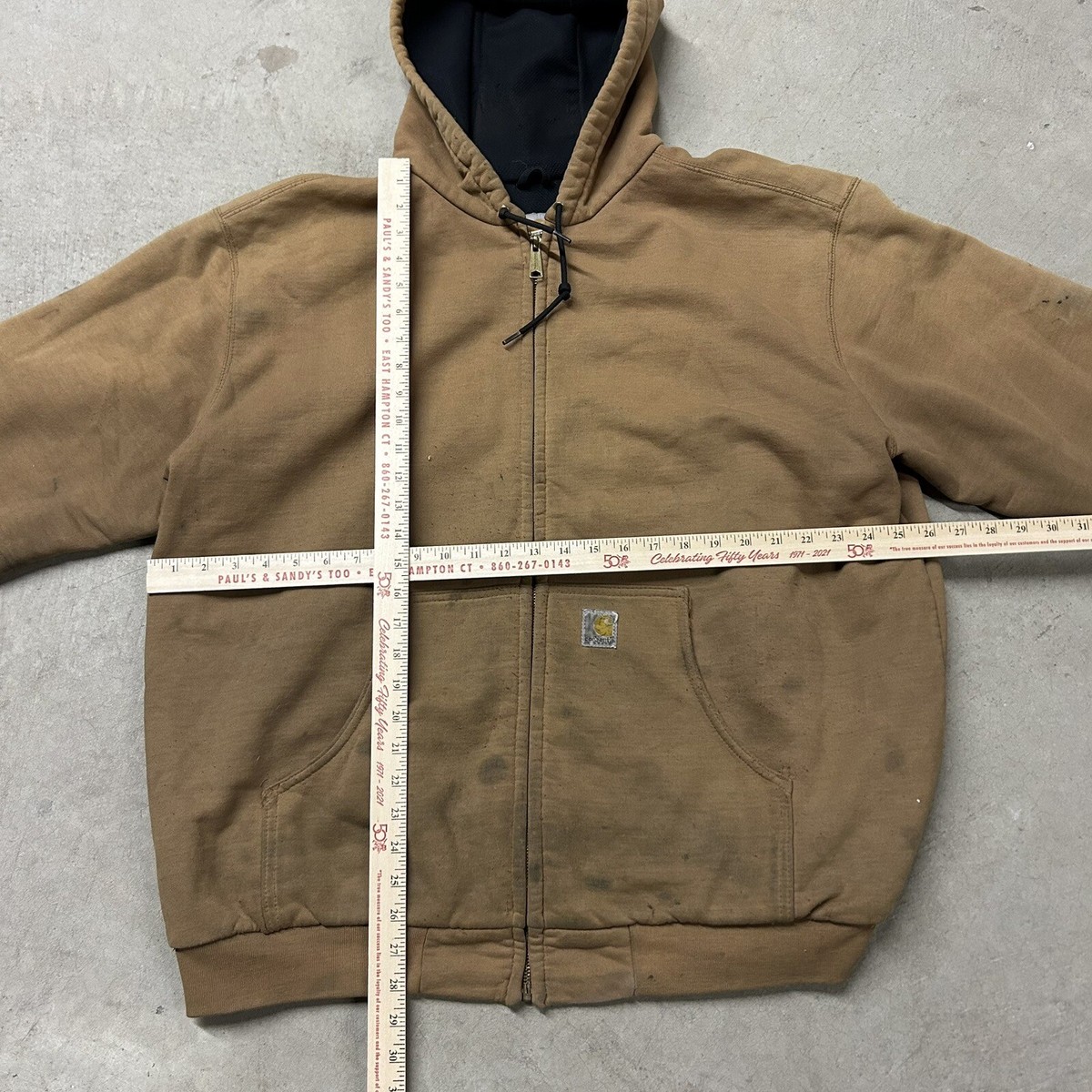 VTG Carhartt Distressed Brown Thermal Insulated Heavy Hoodie VTG Carhartt Distressed Brown Thermal Insulated Heavy Hoodie