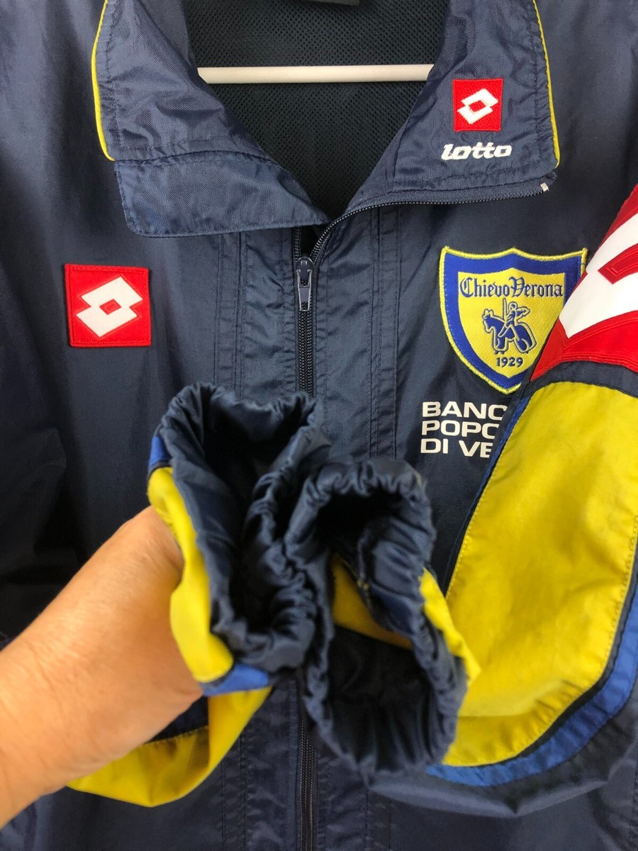 【希少】ロットLottoヴェローナ トラックトップ サッカー 刺繍ワッペン2XL Vintage Lotto Chievo Verona Jacket Football Soccer Track