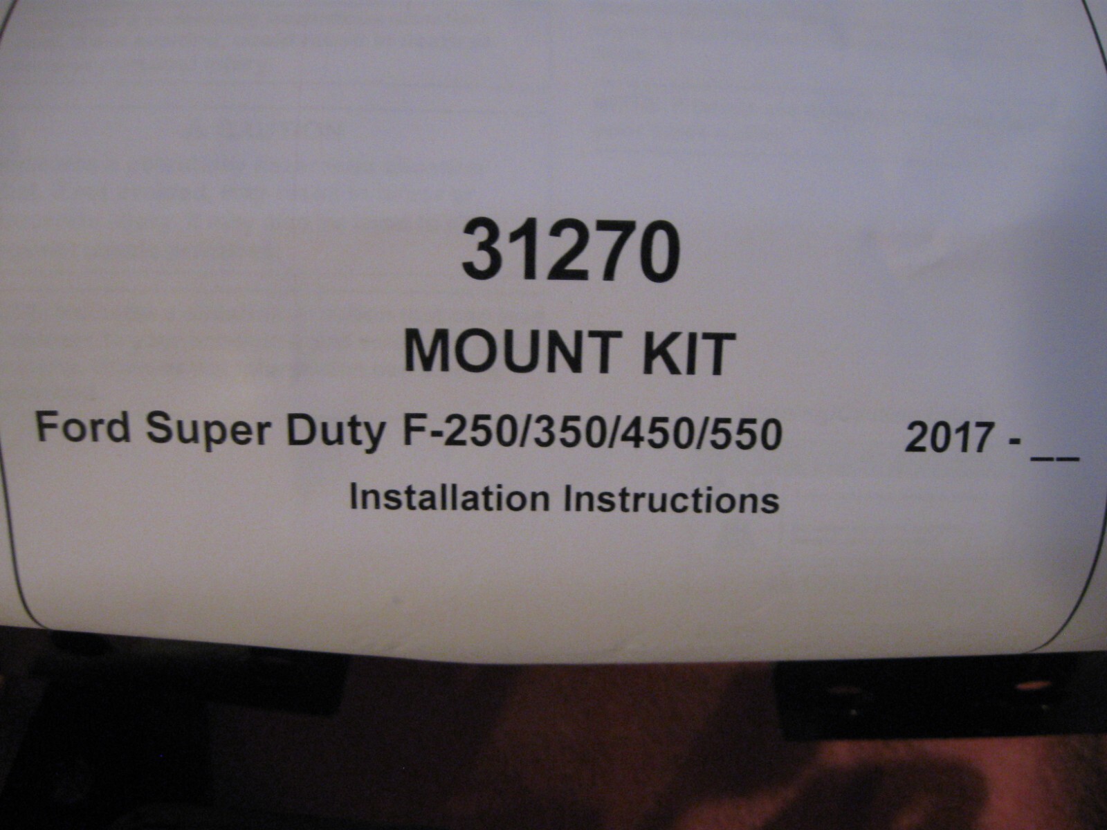 WESTERN ULTRAMOUNT PLOW 31270 TRUCK MOUNT 1722 FORD F250F550 WITH