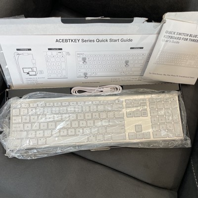 Macally Quick Switch Bluetooth Keyboard for Three Devices Model ACEBTKEYA