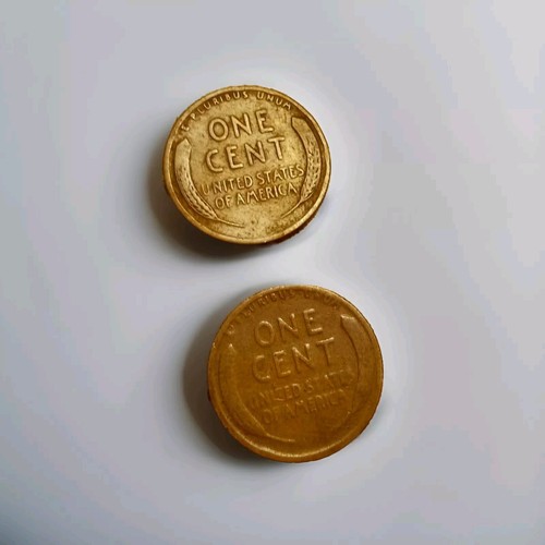 (2) Error 1919 United States Wheat Penny One Cent No Mint Mark SET ERROR COINS - Picture 2 of 7