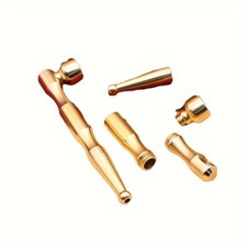 Pipa porta cigarrillos de latón desmontable de 1 pieza pipa retro para fumar tabaco regalo dorado