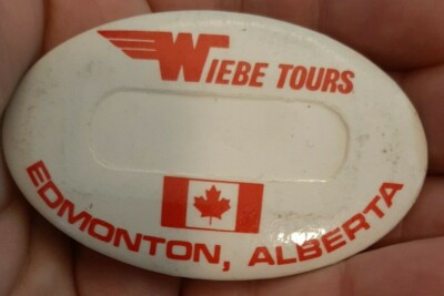 PKMS Wiebe Tours Edmonton Alberta 2 3/4'' Pinback 