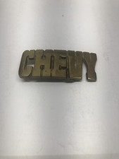 Chevy Brass Belt Buckle Spell Out Block Letter Chevrolet