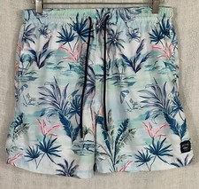 SPICY TUNA Men's Size XL Island Floral Print Lined Swim Trunks Bathing Suit