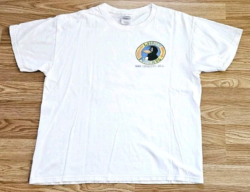 Rare Vintage 90s Think Linux Penguin Power PC T-Shirt XL Tech Computer Software image 4