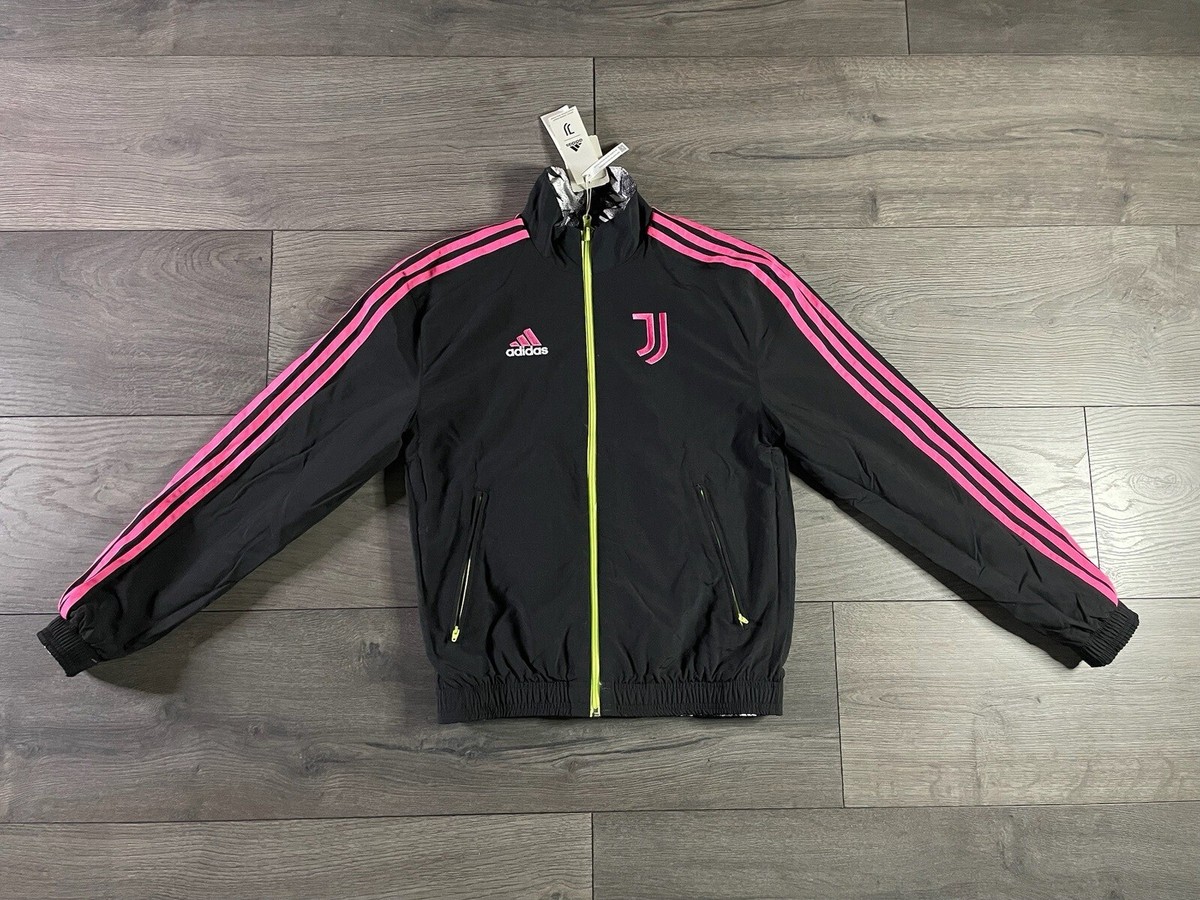 Adidas Juventus Reversible Anthem Jacket Black Gray Pink