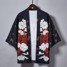 Men Women Kimono Coat Jacket Cardigan Haori Japanese Retro Yukata Fox Tops