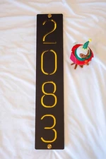 Personalized Home Address Sign 5"w Home Sign Custom House Number Plaque Gold