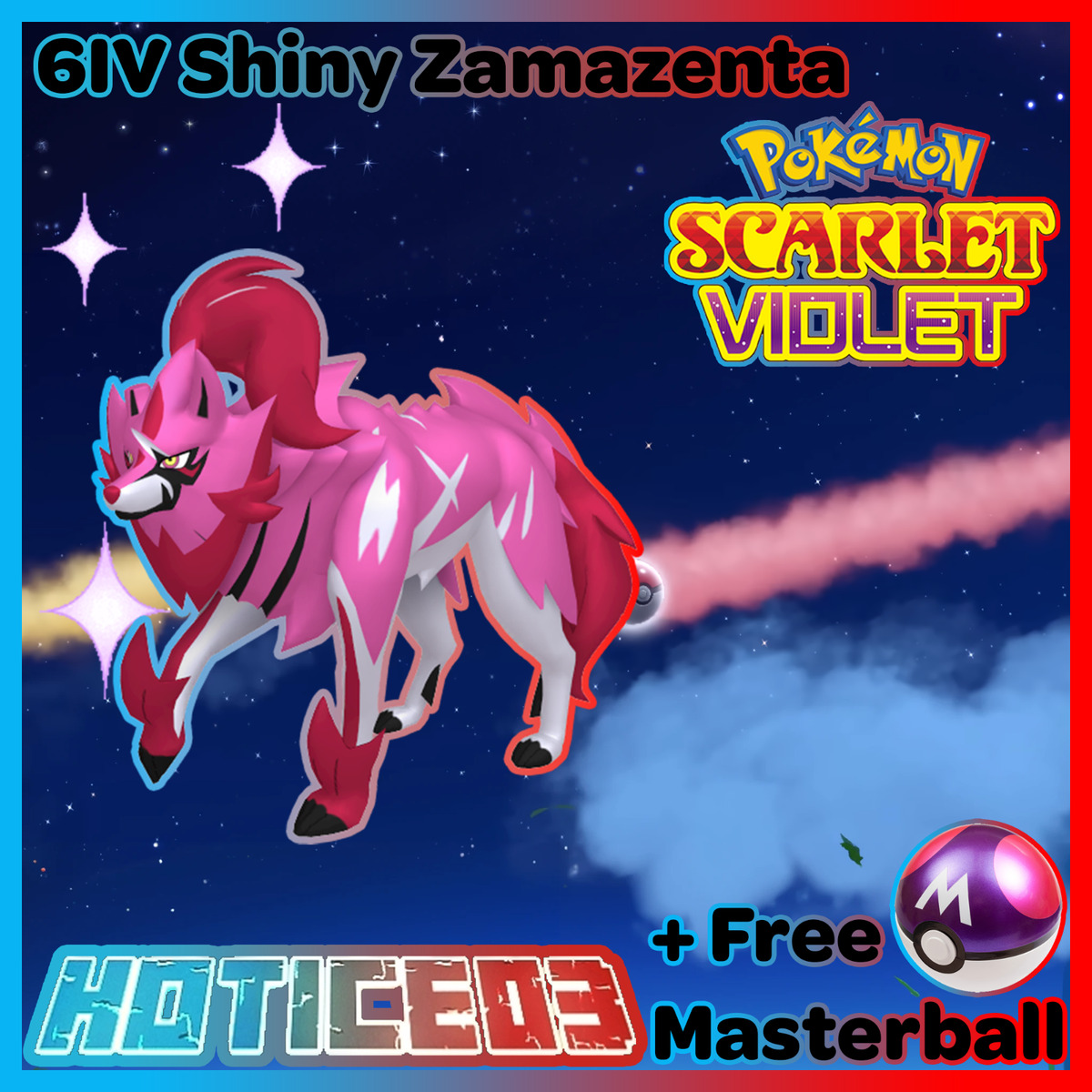 Pokemon Scarlet and Violet Shiny Zamazenta 6IV-EV Trained