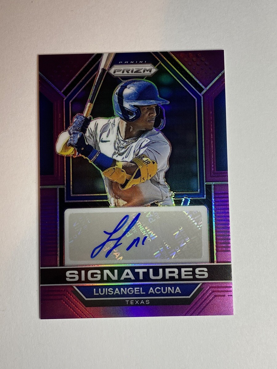Luisangel Acuna 2023 Panini Prizm Signatures Auto Purple