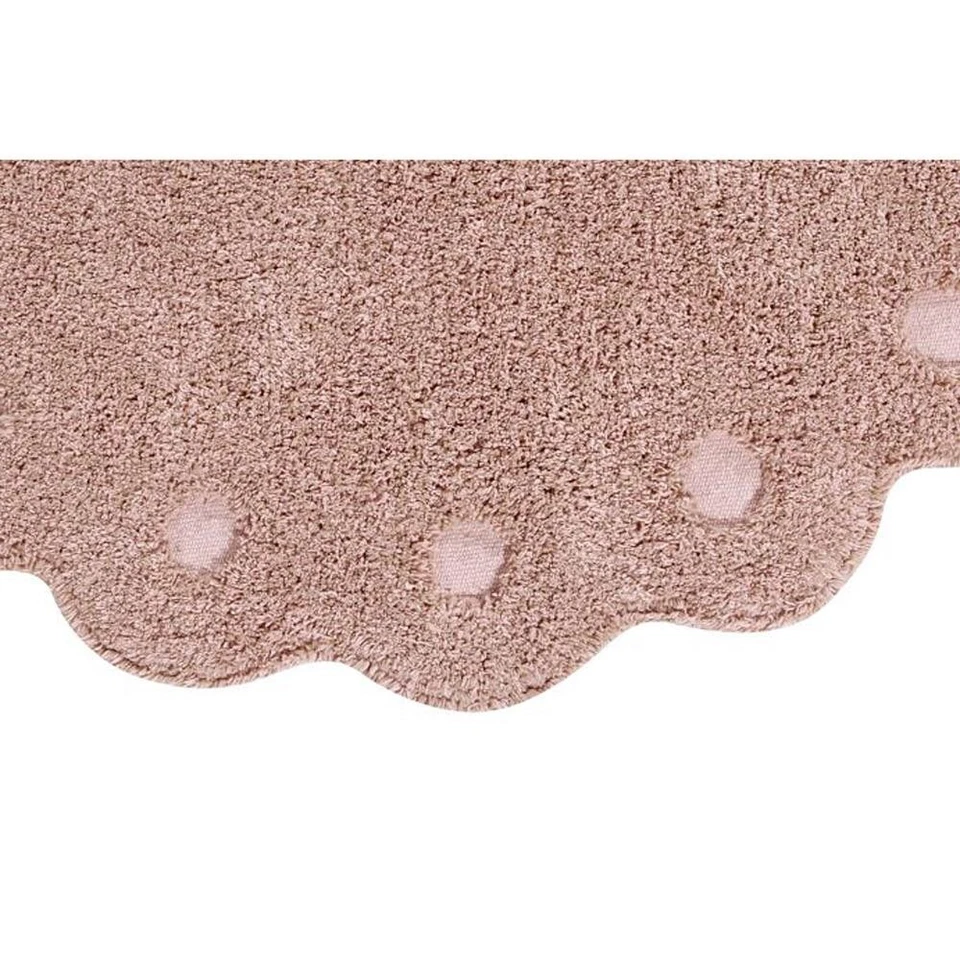 Lorena Canals PineCone Modern Classic Pink Cotton Oval Solid Rug - 4'2"x5'9" NOB - Image 2 of 4