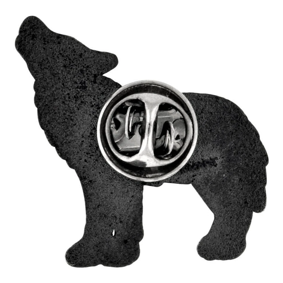 Pin de solapa esmaltada de animales salvajes lobo aullador gris PinMart Foto 3 de 3