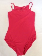 Bloch dance leotard Hot Pink twist braided back girl youth Large Child LC 12
