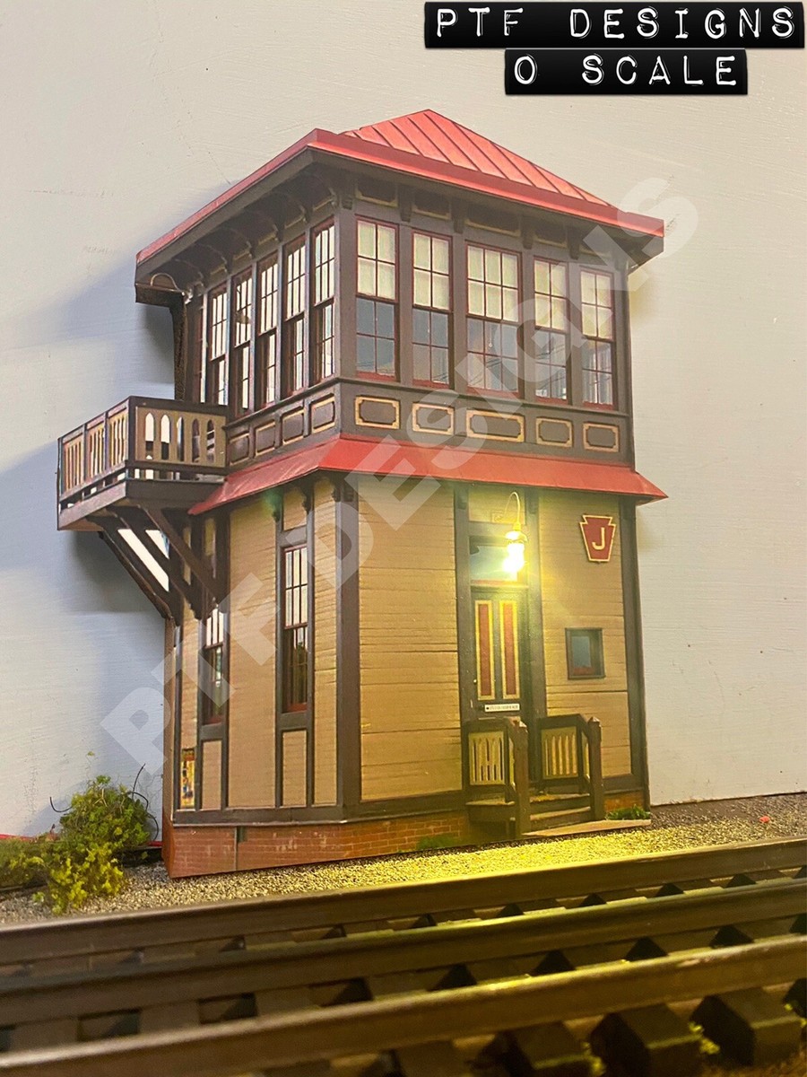 O Scale “ Strasburg J Tower “ Trackside Building Flats w/LED