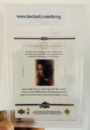 LeBron James 2003 Upper Deck Rookie RC #14 Bccg Perfect 10 Gem 🤴🏽⭐️ - Picture 2 of 2