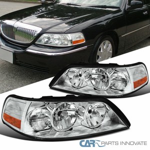 For 05 11 Lincoln Town Car Replacement Clear Headlights Headlamps Set Left Right Ebay