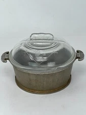 1938-1945 Guardian Service Cast Aluminum 7” Round Dome Glass Lid Chip 3.75#