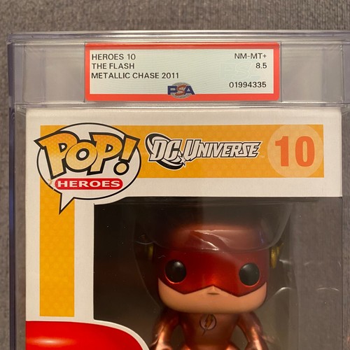 PSA 8.5 Funko Pop! CAJA AMARILLA DC Universe The Flash PERSECUCIÓN METÁLICA #10! ABOVEDADO - Imagen 2 de 7