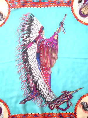 Foulard En Soie GENNY Vintage - Dimensions 85x88 Cm, Mousseline Multicolore