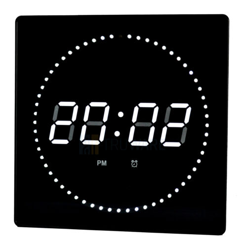 LED Wall clock Temperature Alarm clock Date Studio watch with second run-light - Afbeelding 1 van 4