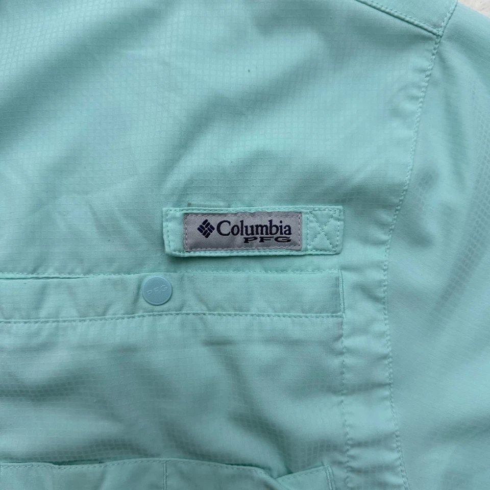 Рубашка мужская Columbia PFG Tamiami средний размер синяя универсальная вентилируемая для рыбалки - Изображение 3 из 4