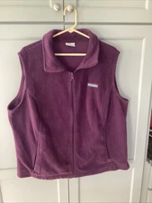 Columbia Poly Sleeveless Zip Fleece Vest Size 2X Purple