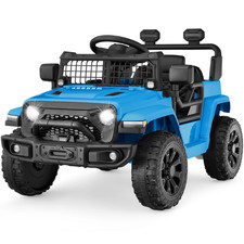 6V Light Blue Kids Ride-On Truck with Remote Control and LED Lights