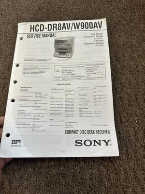 SONY HCD-DR8AV W900AV Service Manual *Original* SM19