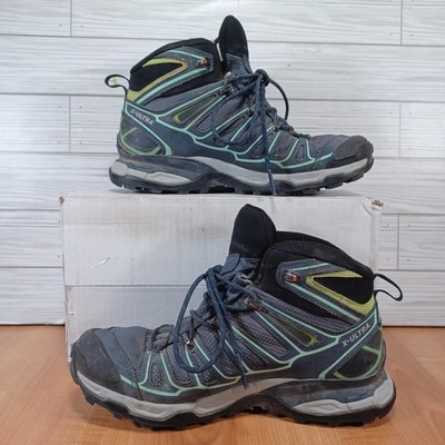 Salomon X Ultra Mid GTX Shoes Womens Size 7 Gray Mid Top Waterproof Hiking Trail