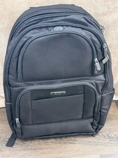 Delsey Large Computer Laptop Backpack for Travel Work Office or School - Black