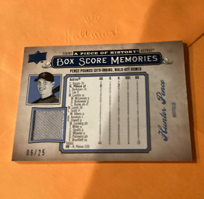 2008 Upper Deck A Piece of History - Hunter Pence BSM-25 Blue Jerseys /25 Astros