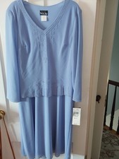 Evening Gown Periwinkel Long Sleeve Size 16 Mother Of The Bride Night Way...